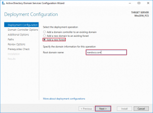 Windows Server 2016 - Active Directory - Add a new forest