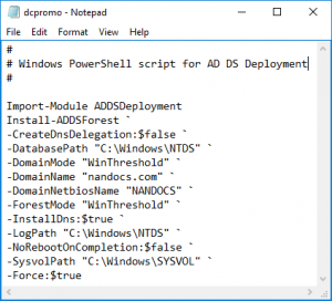 Windows Server 2016 - Active Directory - dcpromo