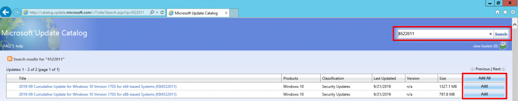 6 - Windows Server Update Services - Windows Catalog - Add KB