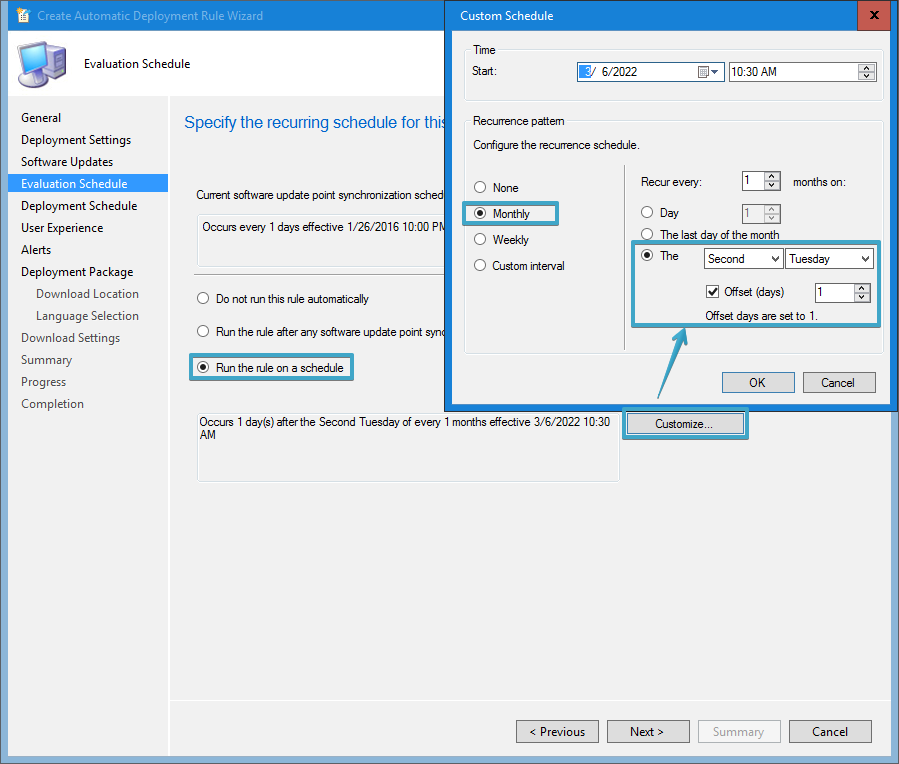 SCCM ADR - Windows 11 - Evaluation Schedule - Custom Schedule
