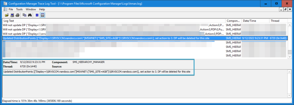 Delete Distribution Point SCCM / Configuration Manager - hman.log